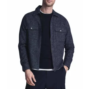 John reardon navy blue wool varsity jacket