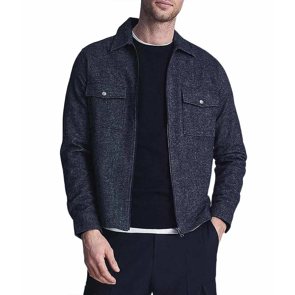 John reardon navy blue wool varsity jacket