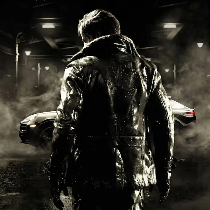 Leon s kennedy black leather jacket