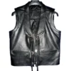 Lorne greene bonanza black leather vest
