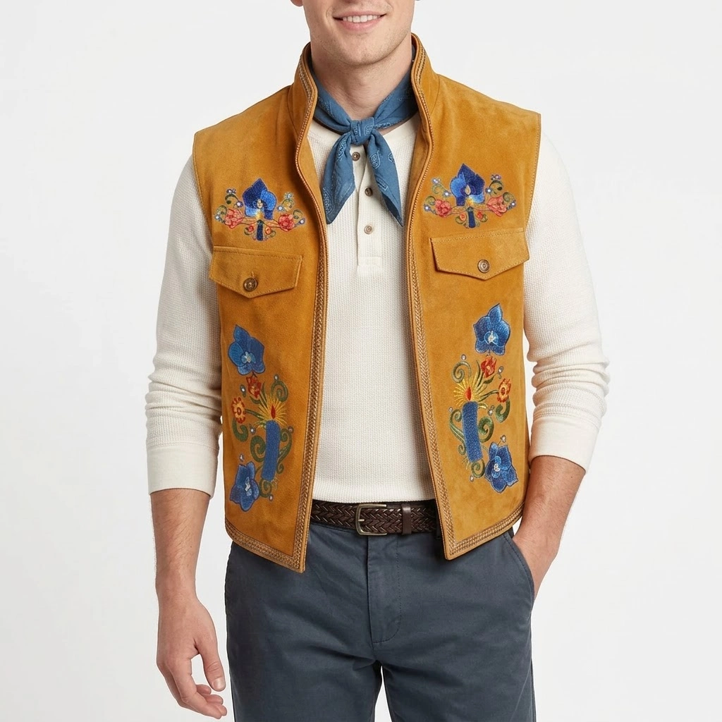 Luis madrigal yellow leather vest