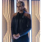 Michelle Hurd Star Trek Picard Black Leather Jacket