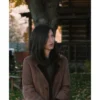 Monica dutton yellowstone suede leather brown coat