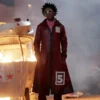 One piece mr 5 maroon leather coat