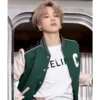 Park jimin woolleather letterman jacket