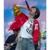 Park sunghoon redyellow satin jacket