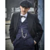 Peaky blinders arthur shelby black wool trench coat
