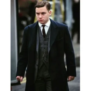 Peaky blinders finn cole black wool coat