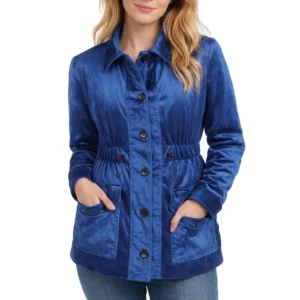 Sarah tafford down cemetery road blue jacket