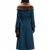 Sophie rundle peaky blinders s05 fur shawl collar blue coat