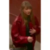 Taylor swift biege leather jacket