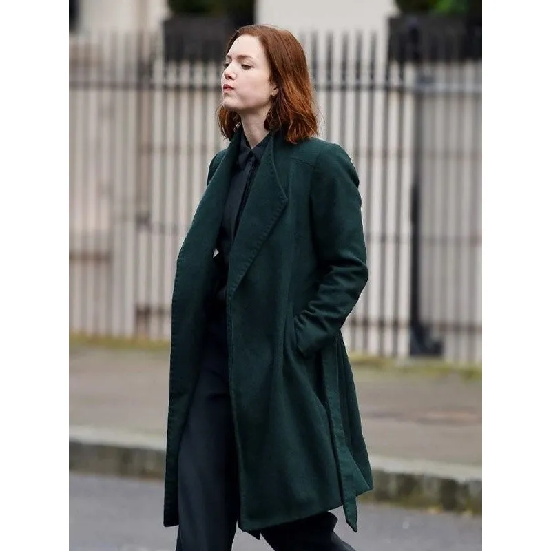 The capture s03 holliday grainger green wool coat