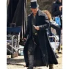 Tom hardy black wool trench coat