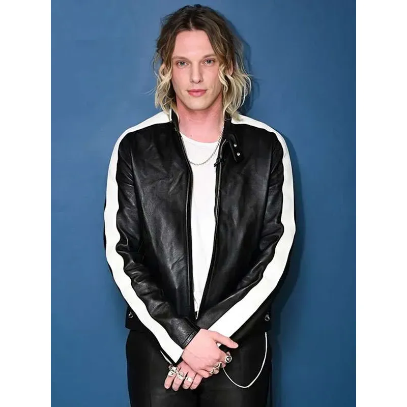 Tonight show jamie campbell black leather jacket