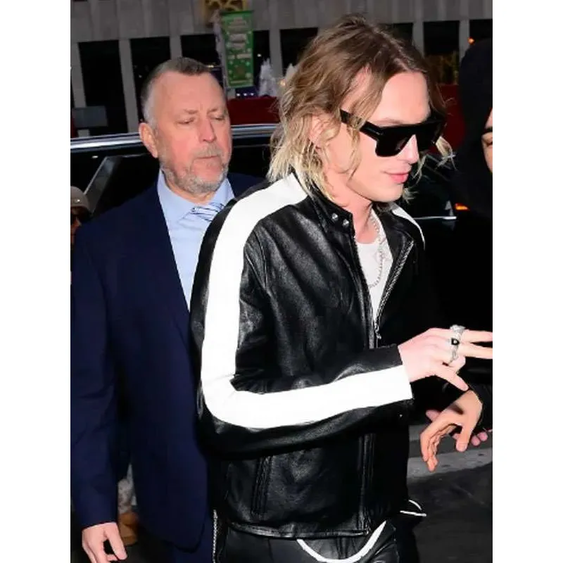Tonight show jamie campbell leather jacket