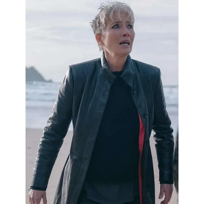 Zoe boehm leather black coat