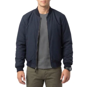 Aaron pierre black bomber jacket