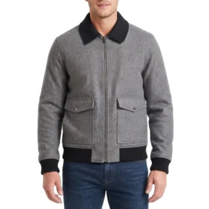 Aaron pierre gray wool jacket