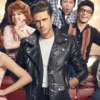Aaron tveit black leather jacket