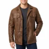 Alan ritchson brown leather jacket