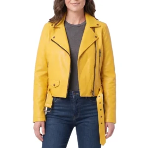 Alexandra park yellow leather jacket