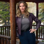 Tracy Spiridakos Anna Pigeon Purple Leather Jacket