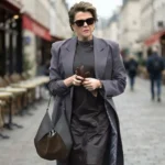 Lucky S01 Annette Bening Purple Cotton Coat
