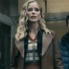 Annie january brown leather coat