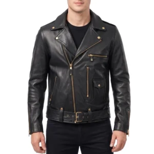 Arnold schwarzenegger black leather jacket