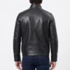 Belmont cameli black leather jacket