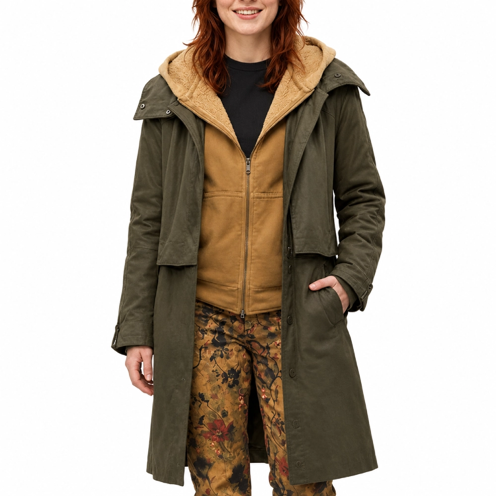 Brand new day olive leather coat