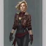 Captain Marvel Bomber Cropped Leather Jacket