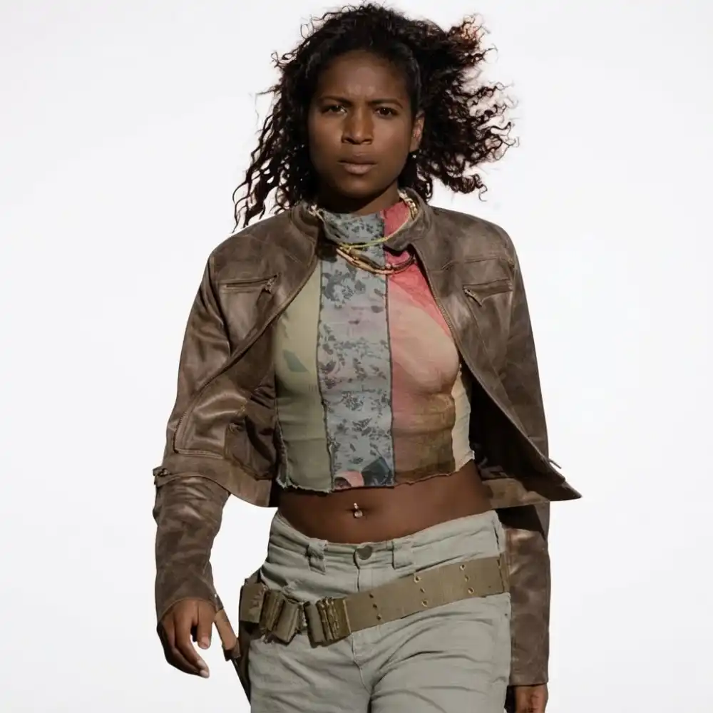 Carlacia grant brown leather jacket