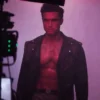 Charles melton black leather jacket