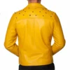 Concert vasco rossi yellow leather studded jacket