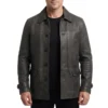 Da souza black leather jacket
