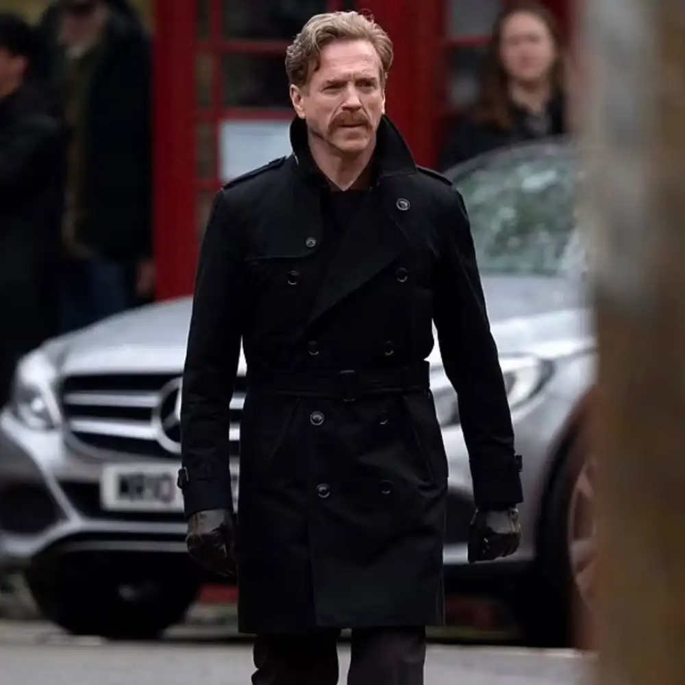 Damian lewis black trench coat