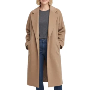Elizabeth banks beige wool coat