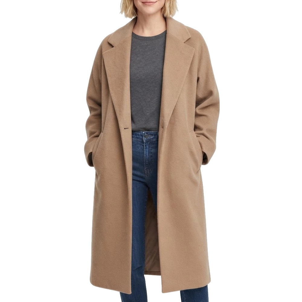 Elizabeth banks beige wool coat