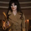 Elle brown wool trench coat
