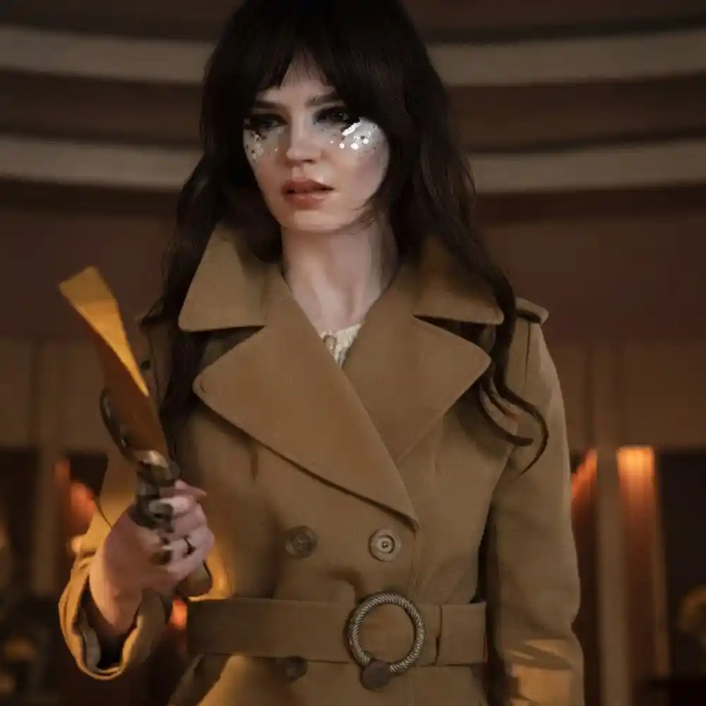 Elle brown wool trench coat