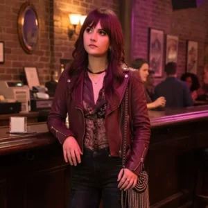 Emilia jones maroon jacket