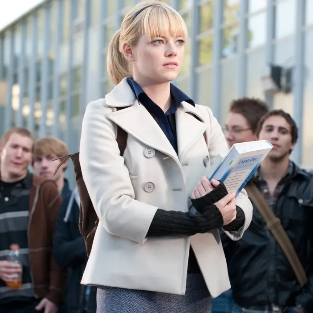 Emma stone wool peacoat