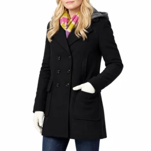 Emma swan black wool coat
