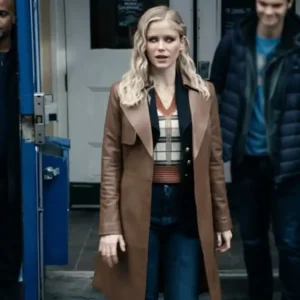 Erin moriarty leather coat
