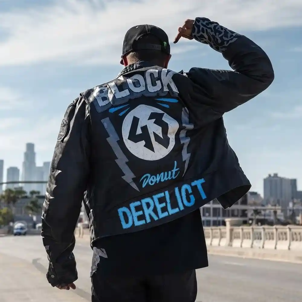 Gymkhana 7 ken block black leather jacket