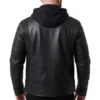 Half man padded leather jacket
