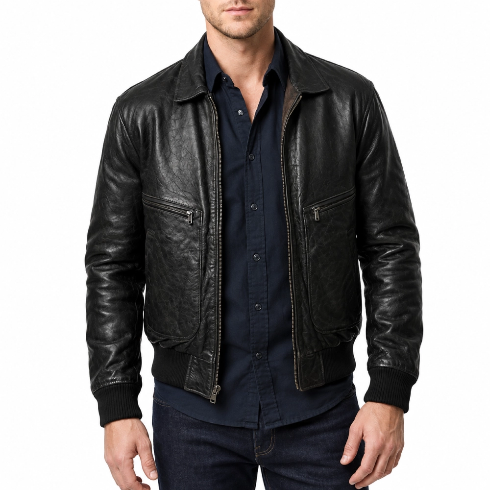 Harris dutch black leather jacket