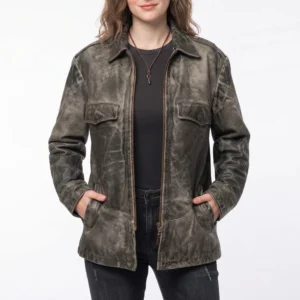 Ivy wolk black leather jacket