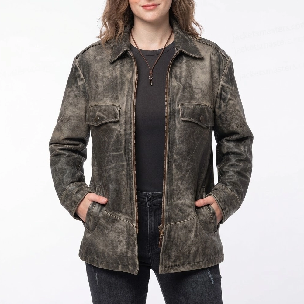 Ivy wolk black leather jacket